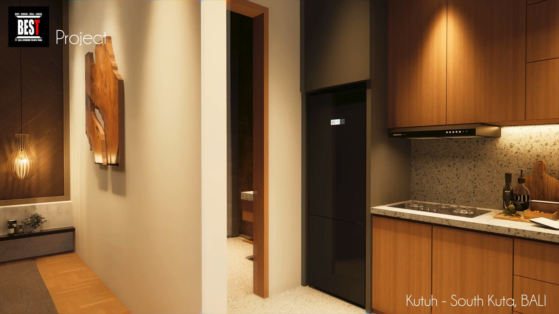 Full 3D walkthrough of the Kutuh villa in South Kuta, from the interiors out to the terrace